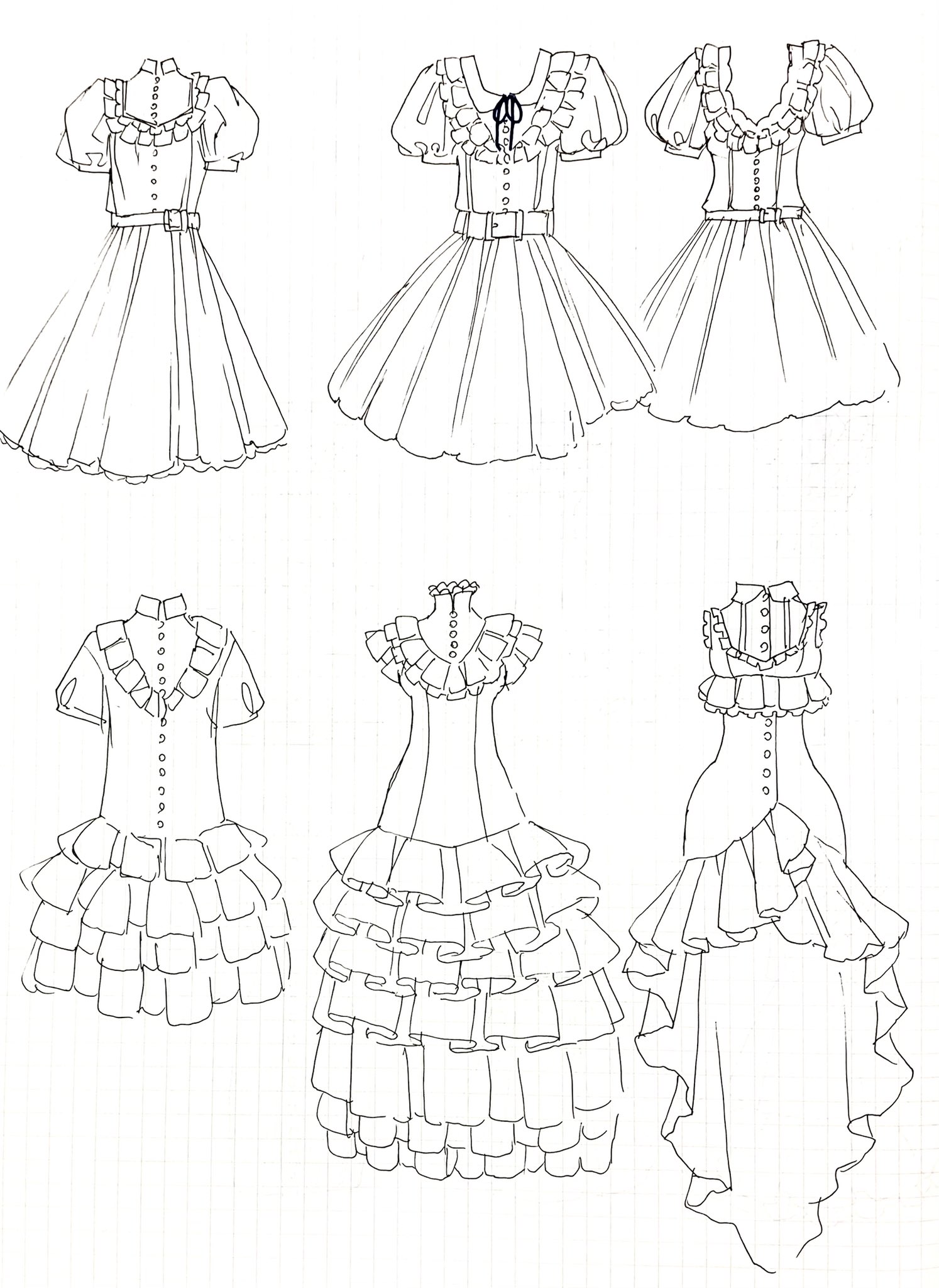 中山 初夏 お洋服とお絵描き イラストの為のお洋服のネタ帳 ワンピースのアイデア続き 素材によってはネグリジェっぽくなってしまう様なのも可愛いと思うのです イラスト お絵描き アイデア T Co Mv8osqjuga Twitter