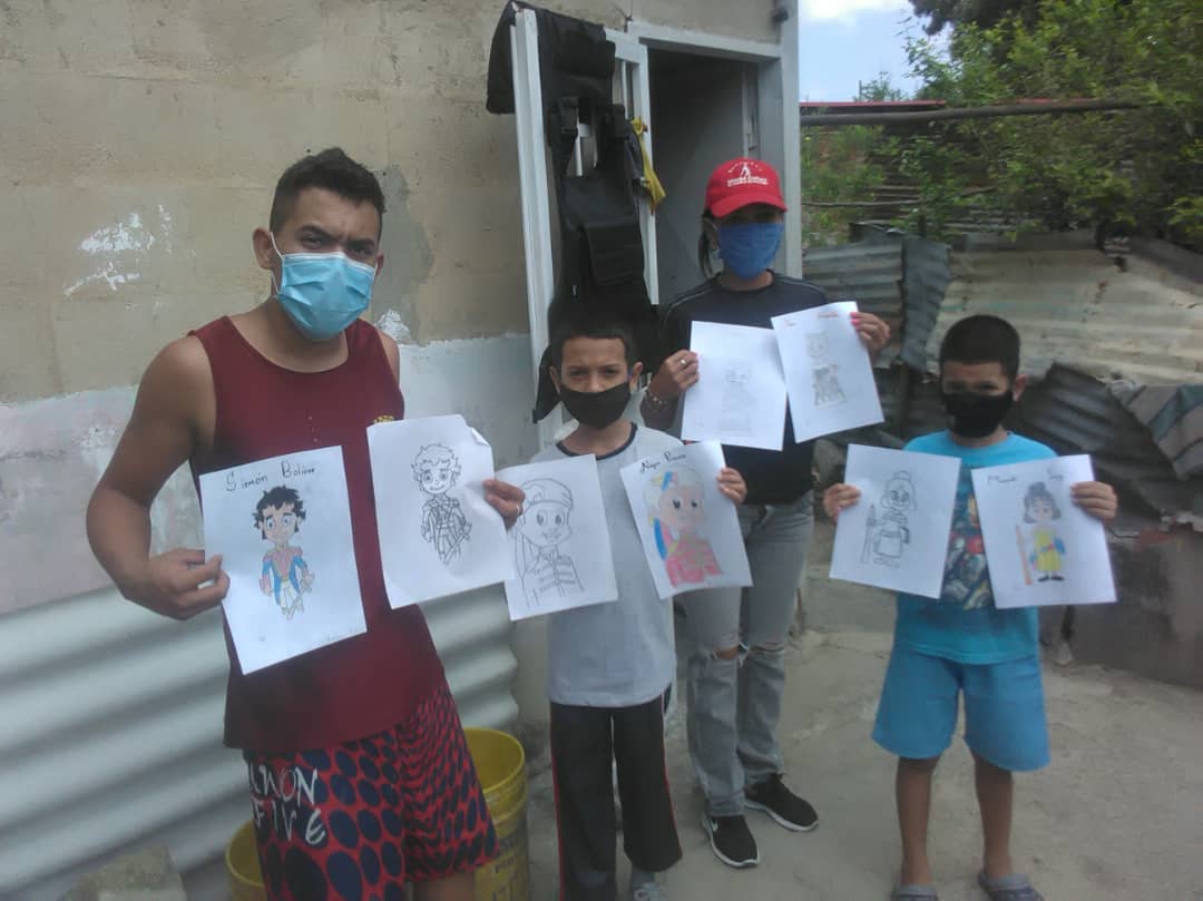 misioncultur's tweet photo. Taller de dibujo. Héroes y Heroínas de la Patria #BicentenarioCarabobo. Sector San Nicolás.. San Juan de los Morros #CulturaGuárico @VillegasPoljak @kvmillan @moraomar15 @VeMisionCultura https://t.co/UKopTbX6zl