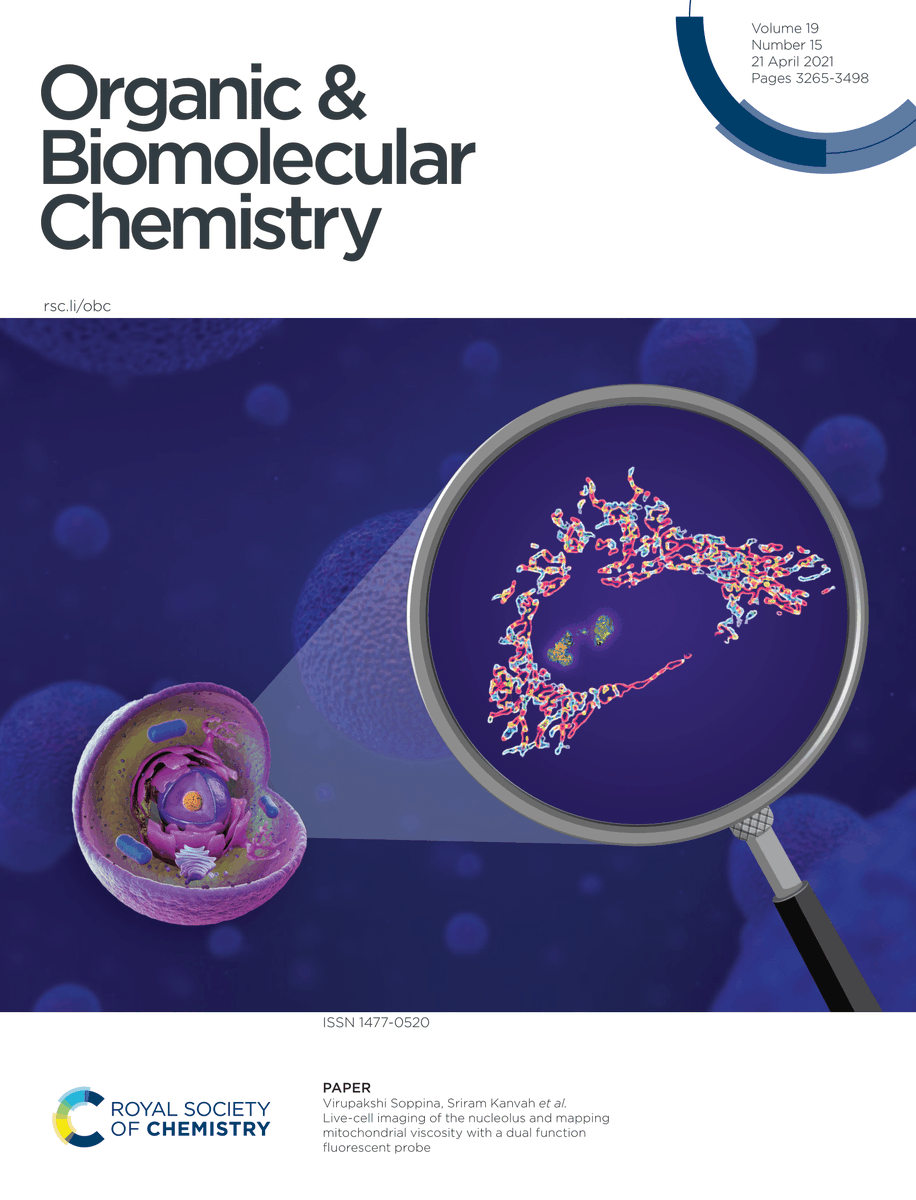 Our research and design have been featured on the cover of current issue of OBC <a href="/OrgBiomolChem/">OBC</a> Thanks <a href="/hatim_sham/">Hatim Sham</a> for helping me with the design pal! An encouraging news while the pandemic is taking a toll in our lives! <a href="/sriram_kanvah/">Sriram Kanvah (శ్రీరామ్ కణ్వ గుండిమెడ)</a> @VirupakshiSopp2 <a href="/Mayeul_Collot/">Mayeul Collot</a> <a href="/aklymchenko/">Andrey Klymchenko 🇺🇦</a>