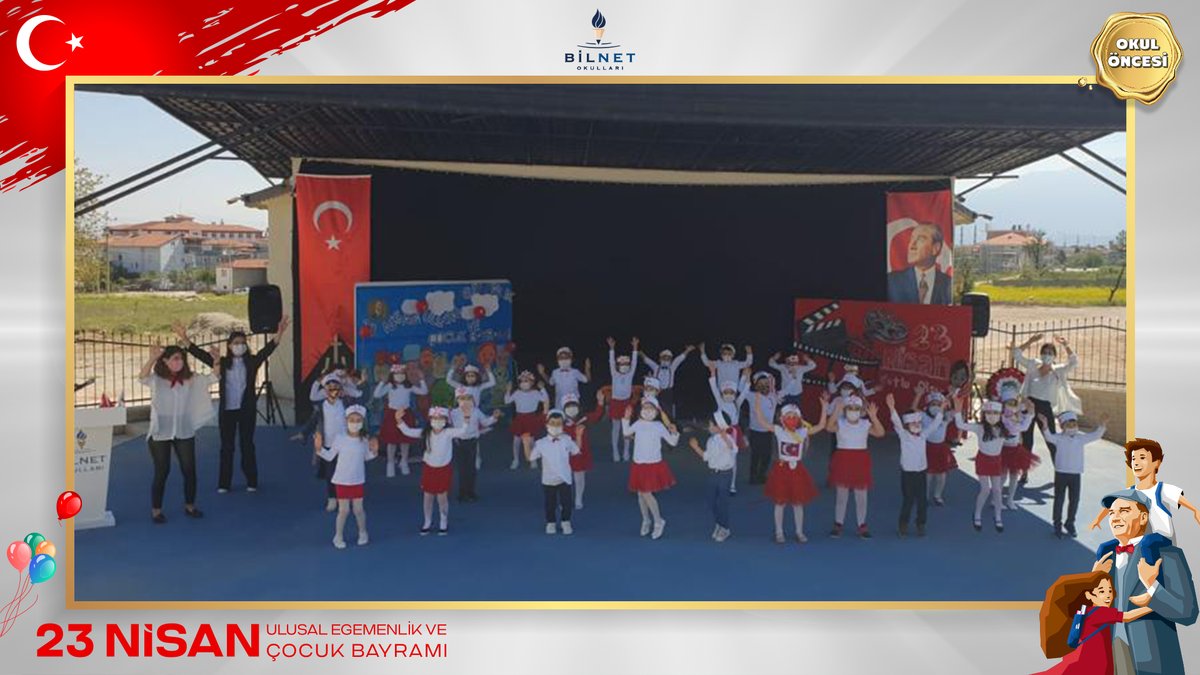 23 Nisan Ulusal Egemenlik ve Çocuk Bayramı, tüm Bilnet Okul Öncesi öğrencilerimiz tarafından coşkuyla kutlandı. Öğrencilerimiz şiirler okudu, şarkılar söyledi. Oyunlar oynayarak kendilerine armağan edilen bu özel ve güzel günü neşe içinde geçirdiler.

#BilnetOkulları #23Nisan