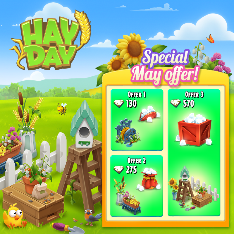hayday's tweet photo. We have added new time-limited diamond packages to the shop! π€© Each one come with a special exclusive decoration!! What better opportunity than now to stock up on diamonds! But be quick, these packages are only available for a short amount of time! β° #HayDay #DiamondPacks https://t.co/9LRuFUWuBp