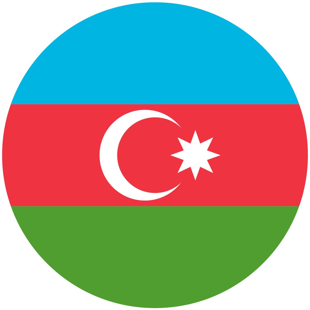 Azerbaijan: flag in a circle