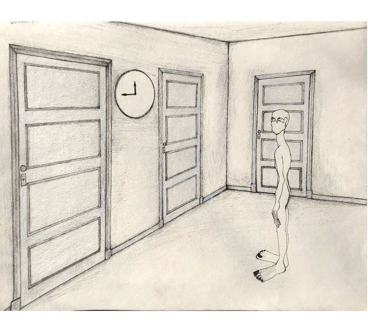 LAZA_ID's tweet photo. Waiting doors 
#pastel #ArtistOnTwitter #ink https://t.co/451ZTR0YVS
