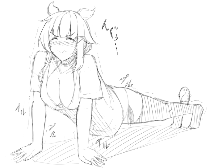 腕立てでコロナ禍を乗り切ろうとするうちの子 