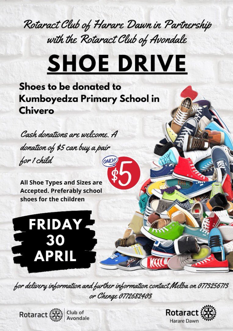 It’s time to #saveasole  time and this time we have partnered Rotaract Club of Harare Dawn. Your contribution and participation will go a long way #rotaract #serviceaboveself