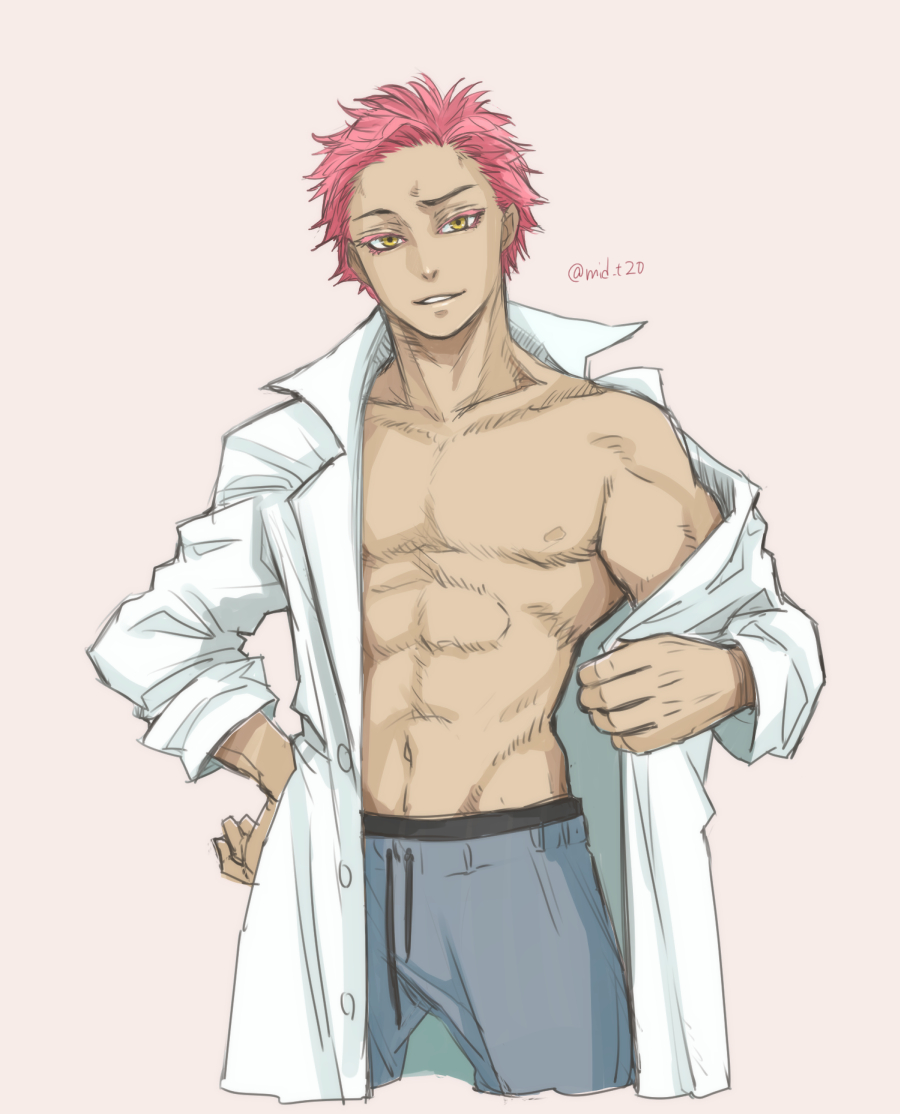 上裸白衣の座殿というリクエストいただきました こんな感じであってますかね くりごはん 原稿中のイラスト