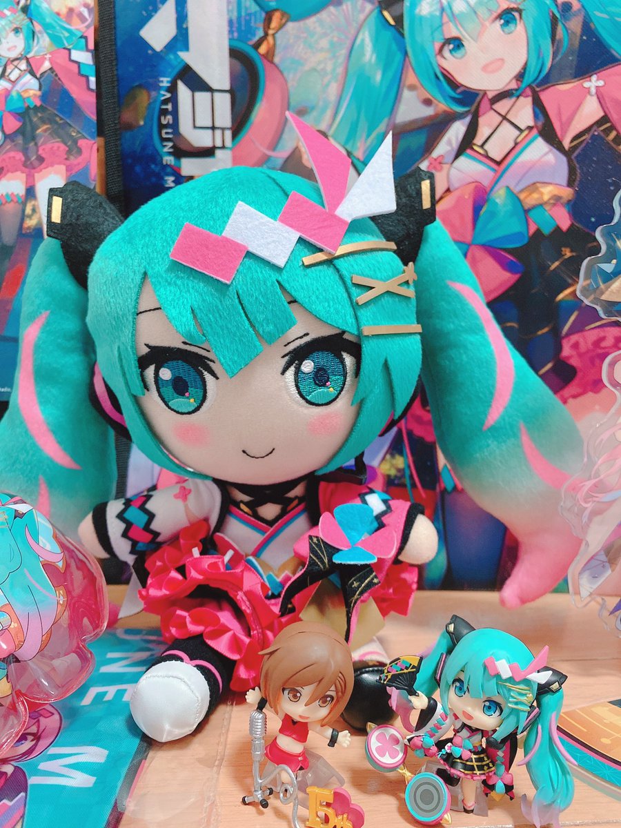 hatsune miku ,magical mirai miku 1girl hand fan solo twintails long hair aqua hair star (symbol)  illustration images