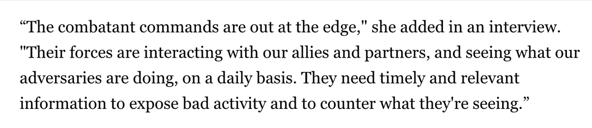 On the bright side, this is maybe the most unity I've seen from the military to intelligence agencies: PLEASE, GIVE US MORE, SO WE CAN USE YOUR INTEL PRODUCTS TO FIGHT THE ENEMY. That kind of direct use of intelligence in warfighting is a huge morale booster for spooks.