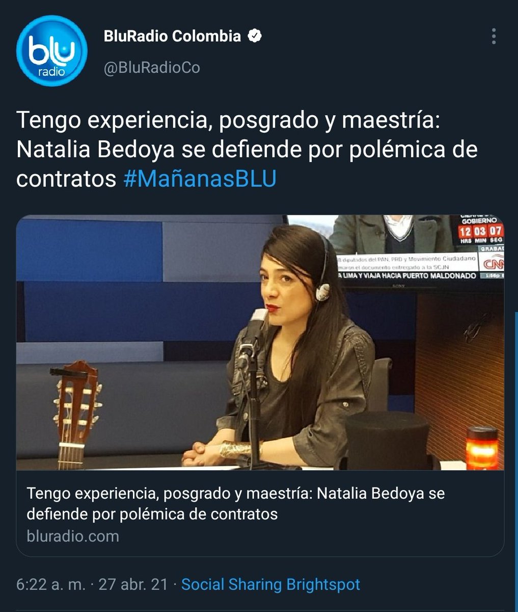 Jaja bluradio puso la foto de Natalia Bedoya pero la de popstars