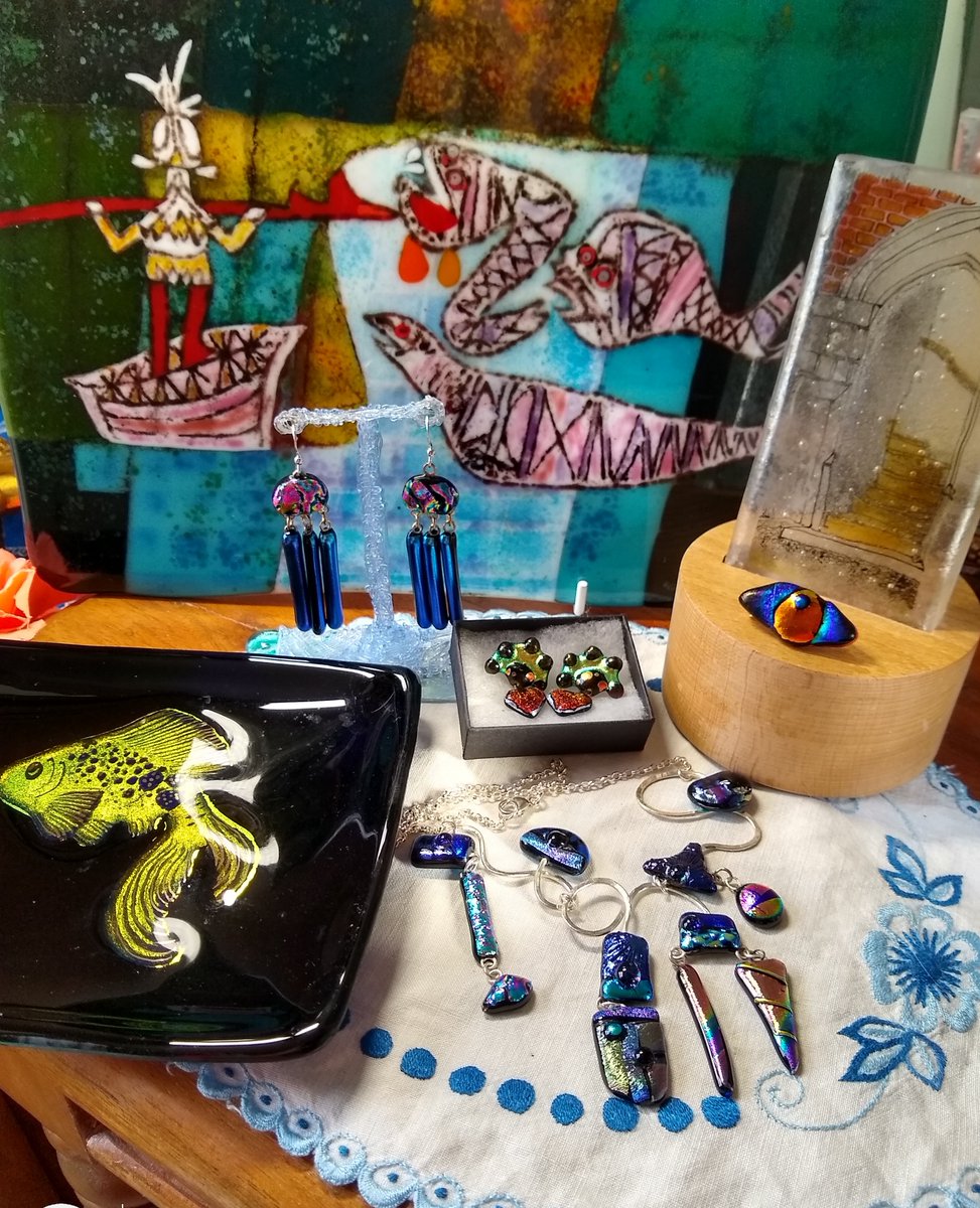 Just a small sample of what I have made out of glass.  Looking forward to being able to sell some of it (as I nip back out to the studio to make more....)