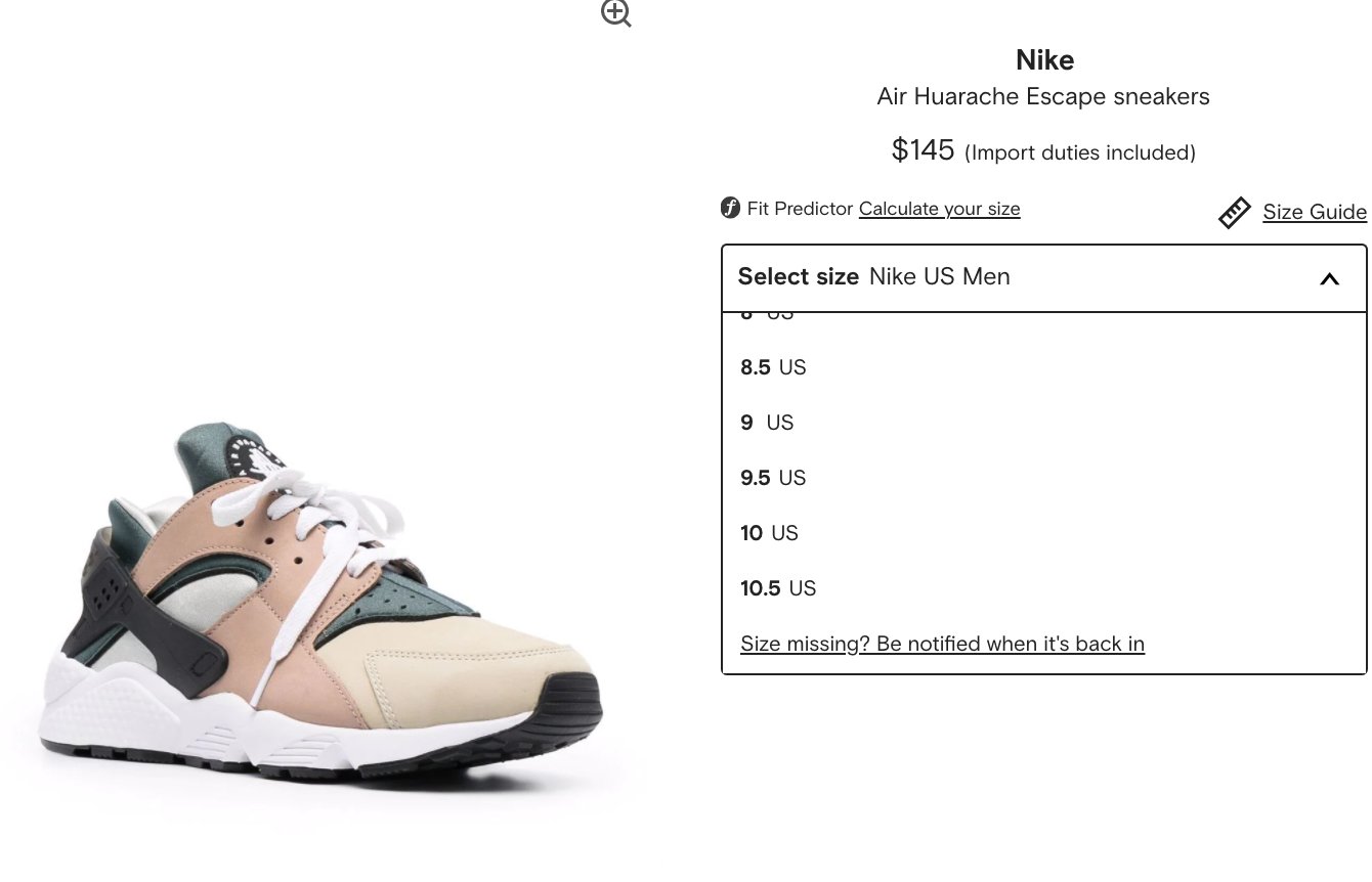 Solelinks Ad Nike Air Huarache Escape Few Sizes Via Farfetch Gt T Co 9lprusycrm T Co Ebcoea2oiv Twitter