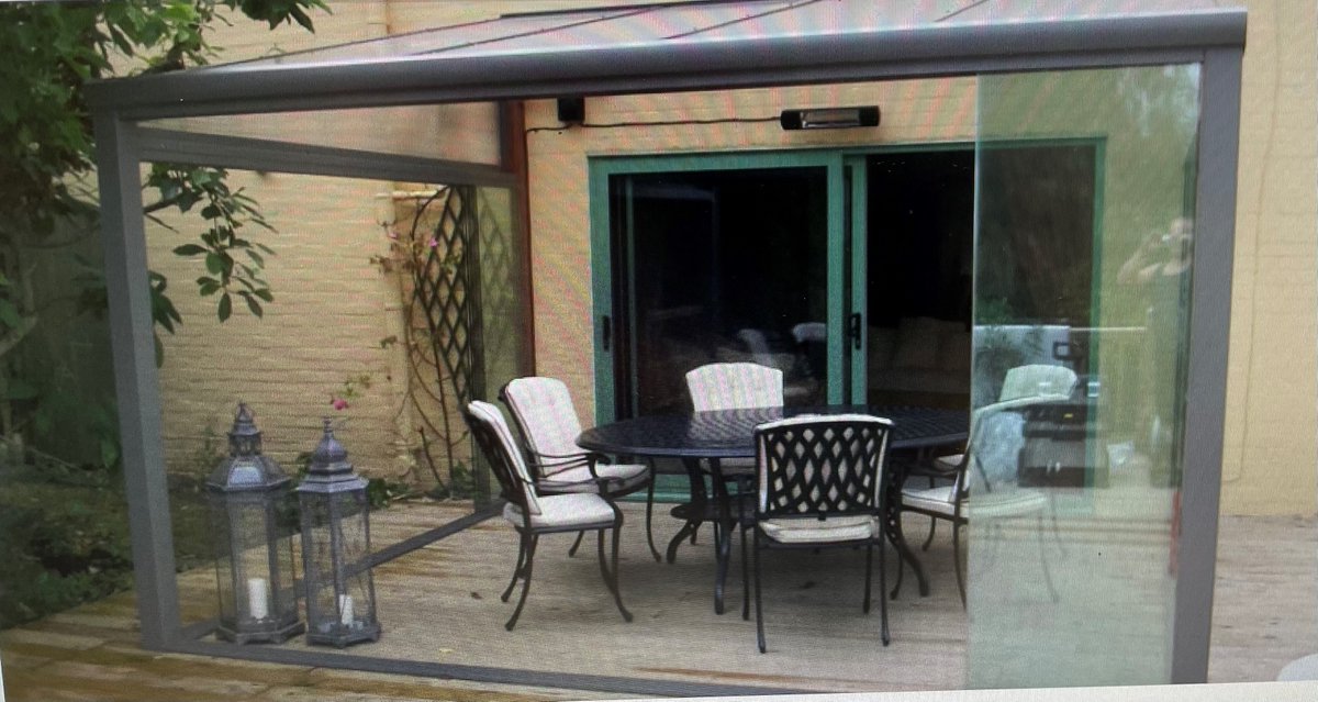 As promised here is an alternative veranda, optional side panels provide extra screening to accommodate your needs.