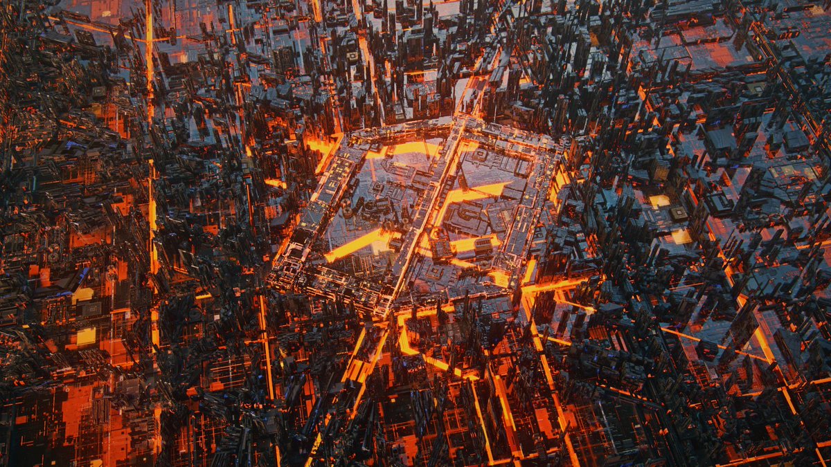 heated chipset city design for Odyssey gaming laptop ads.