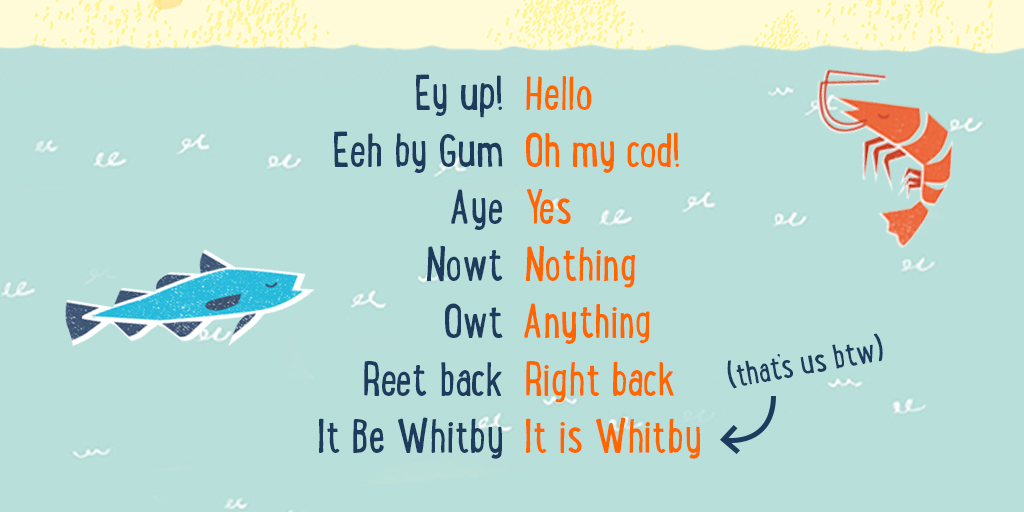 Ey up! Yorkshire folk love their slang, but if you’re not from these parts it’s easy to get confused. We’ve translated some popular Yorkshire phrases, and created this fun guide 😂 #ItBeWhitby #Yorkshire