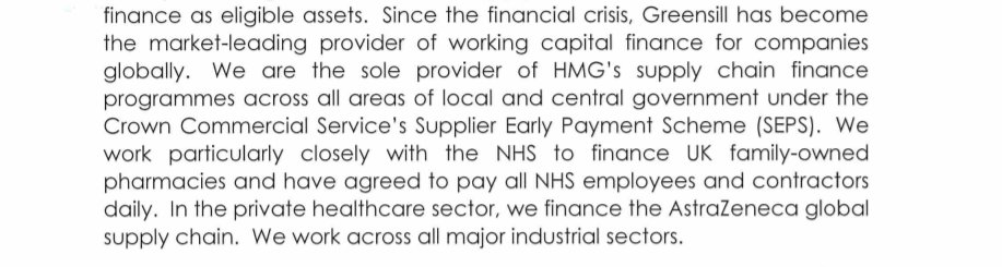 3. Greensill were telling the Bank at the same time that they were “the sole provider of HMG’s supply chain finance programmes”.