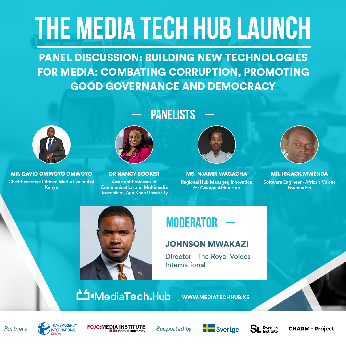 a4tkenya's tweet image. Join us during the Media Tech Hub Launch tomorrow from 9.30am as we discuss on Building New Technologies for Media: Combating Corruption, Promoting Good Governance and Democracy. Register at cutt.ly/FvKfukY #JournalismAndTech @TIKenya @MediaCouncilK @AKUMediaFutures
