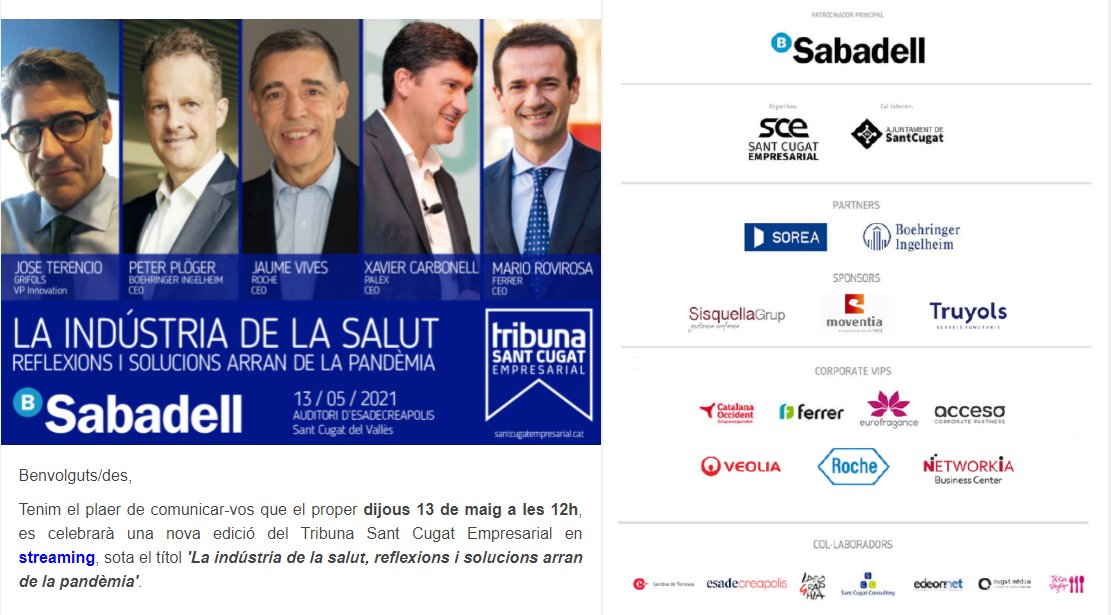 A #ADEvalles ens preocupa q en aquesta taula d'experts organitzada x <a href="/SCEmpresarial/">Sant Cugat Empresarial</a> no s'hagi considerat ni l'experiència ni la veu femenina per parlar d la indústria d la Salut. Obviant el 50% d la població no avançarem ni en salut ni en cap altre sector
cutt.ly/ZbwI10f