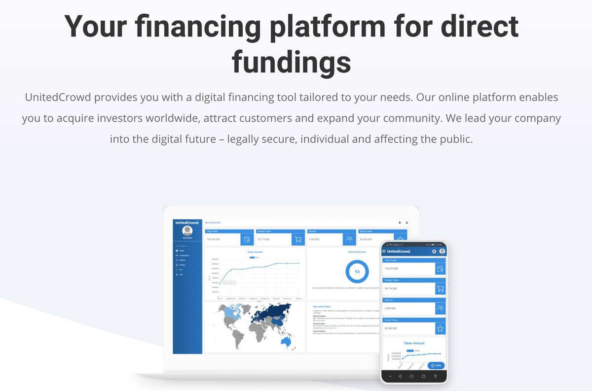 $UCTFinancing platform:The team offer their clients and investors a tailored investment backend to suit their specific needs. Legal framework: The project operates under German law to offer their clients and investors the best possible security.(3/8)