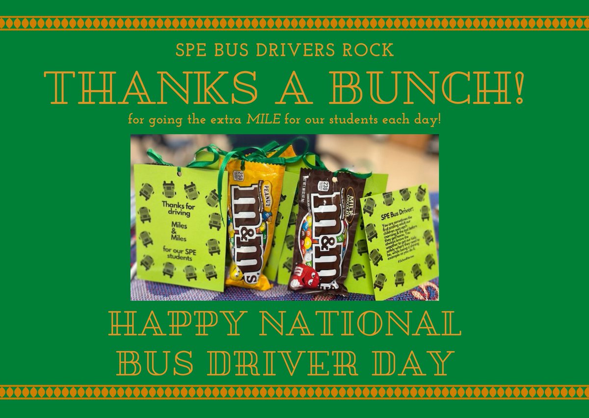 🐾💚🚍We want to send a special shout out to our bus drivers for doing so much. Some dates say Feb 22 & some say April 27 for National School Bus Driver Day. We chose today to give a big shoutout to the best bus drivers around!
Thank you!
#PantherPride #NationalSchoolBusDriverDay