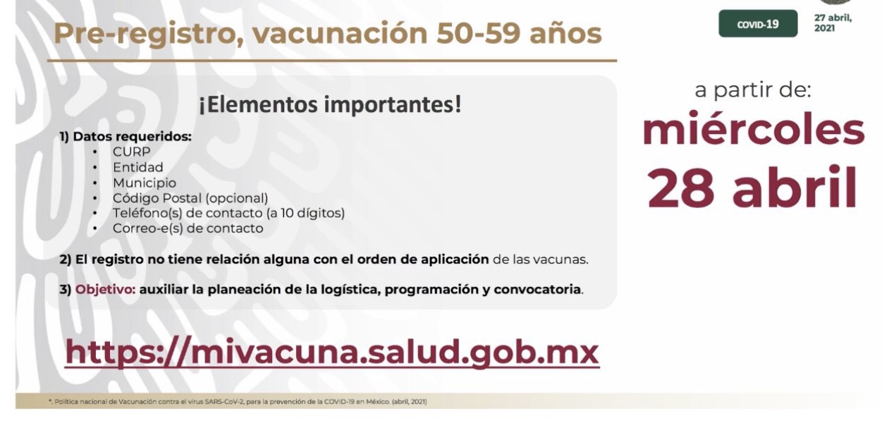 Registro Vacuna 50 A 59 Años : En Mexico Cuando Y Donde Ponen La Vacuna Del Coronavirus Fechas Y Acceso Por Edades Goal Com