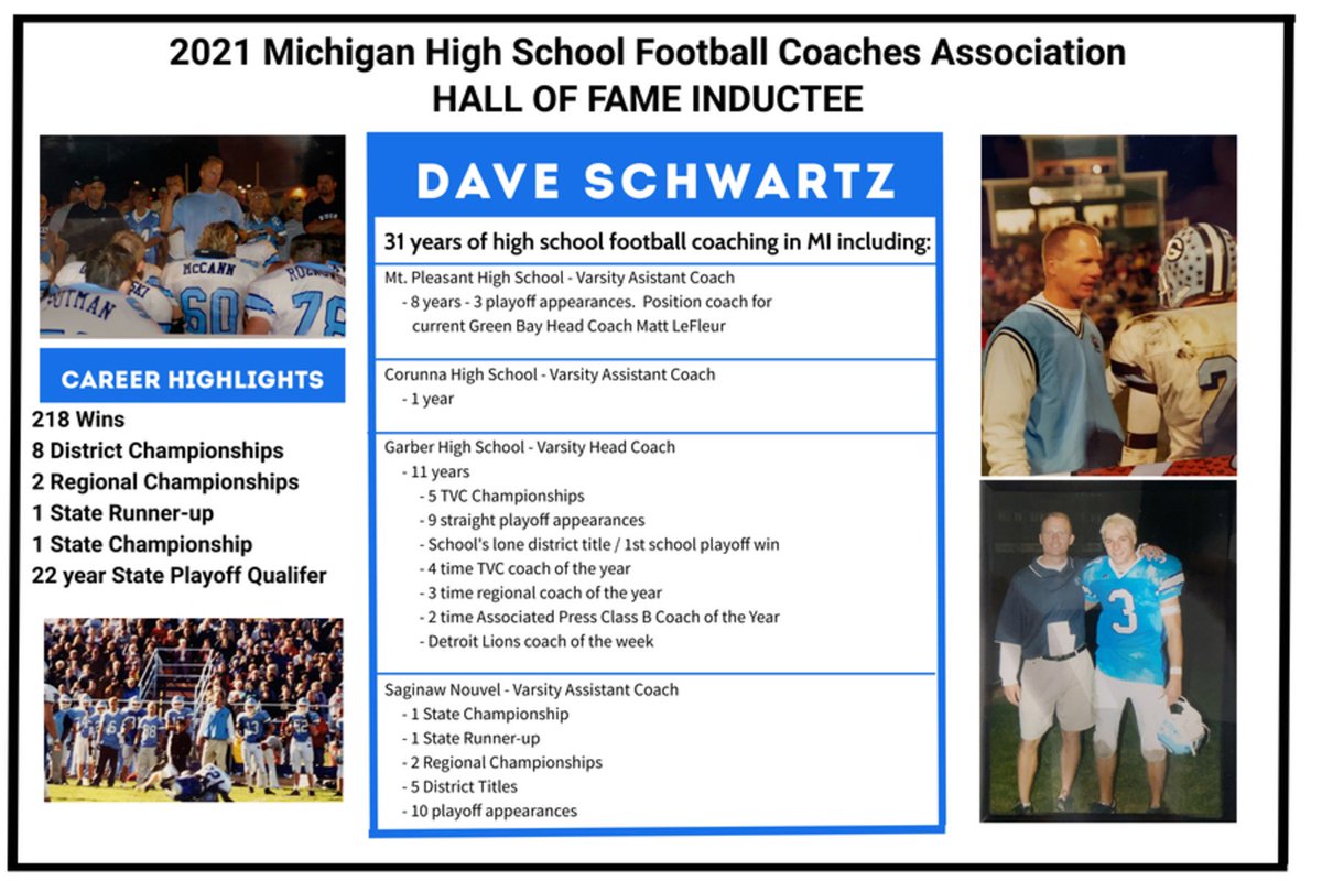 Congratulations to Dave Schwartz for being inducted into the Michigan High School Coaches Hall of Fame <a href="/LeeTsports/">Lee Thompson</a>