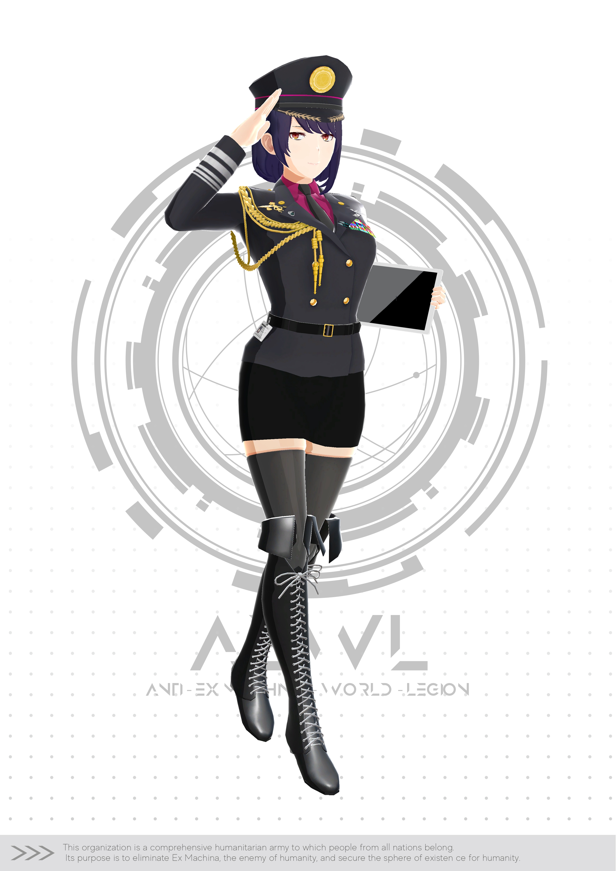 八取 彩 軍服女性キャラモデル 3dcg T Co Ofeplah6pt Twitter