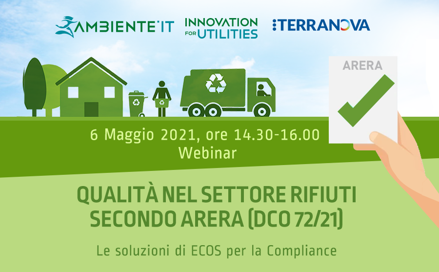 💬#WebinarAmbiente.it | ARERA: Documento di Consultazione 72/2021, 6 maggio 2021. Primi orientamenti per la regolazione della qualità del servizio di gestione dei rifiuti urbani e assimilati.
✅ Agenda: lnkd.in/dC6HMeR
✅ Iscrizione: lnkd.in/dVPGVyS
#utilities