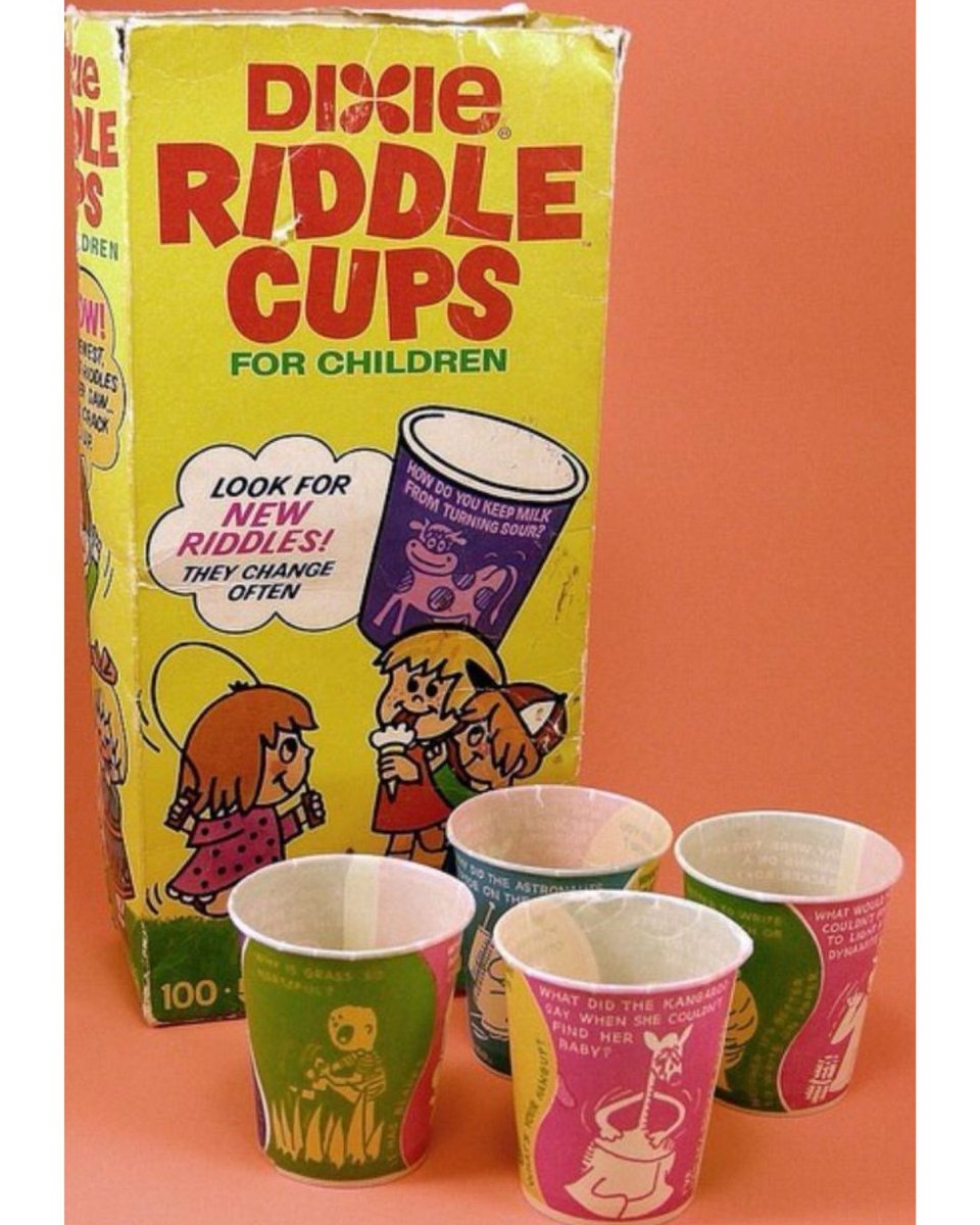 Where do cows go on Saturday night? 
​To the moooo-vies!! 🤣 
Dixie Riddle Cups gave us 70s kids loads of material for show-and-tell! 
​
​#childhoodmemories #genx #generationx #1970s #70skid #nostalgia #dixieriddlecups #popculture #vintage #retro