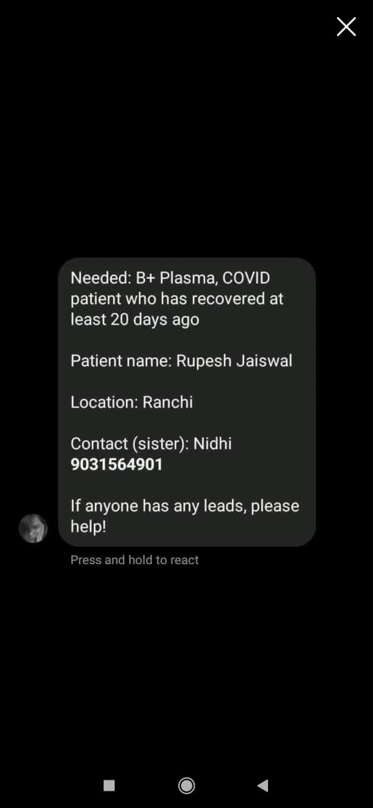 Royarnavv's tweet photo. @RanchiUpdates Please Help!

#coronavirus #Help #RanchiFightsCorona https://t.co/7cY5hSOP7k