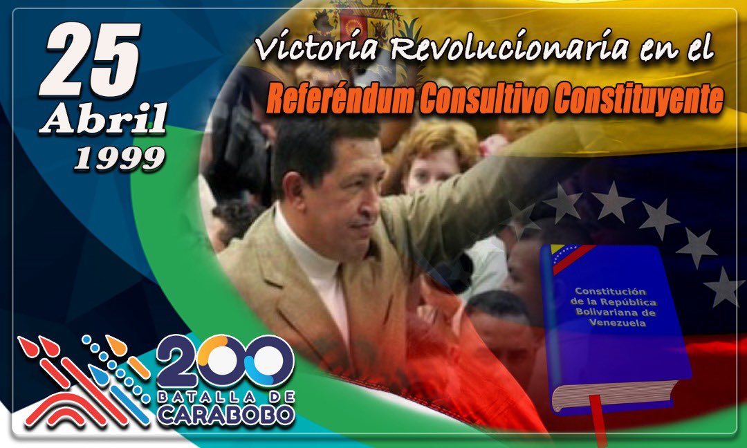 vladimirpadrino's tweet photo. Hace 22 años, gracias a la preclara visión política de nuestro Cmdte Chávez, ocurrió un hecho trascendental en la vida política del país que giró el rumbo de la historia: se consultó al pueblo de manera inédita, para que mediante una Asamblea Constituyente, refundar la República. https://t.co/Dg0QfXLKPW
