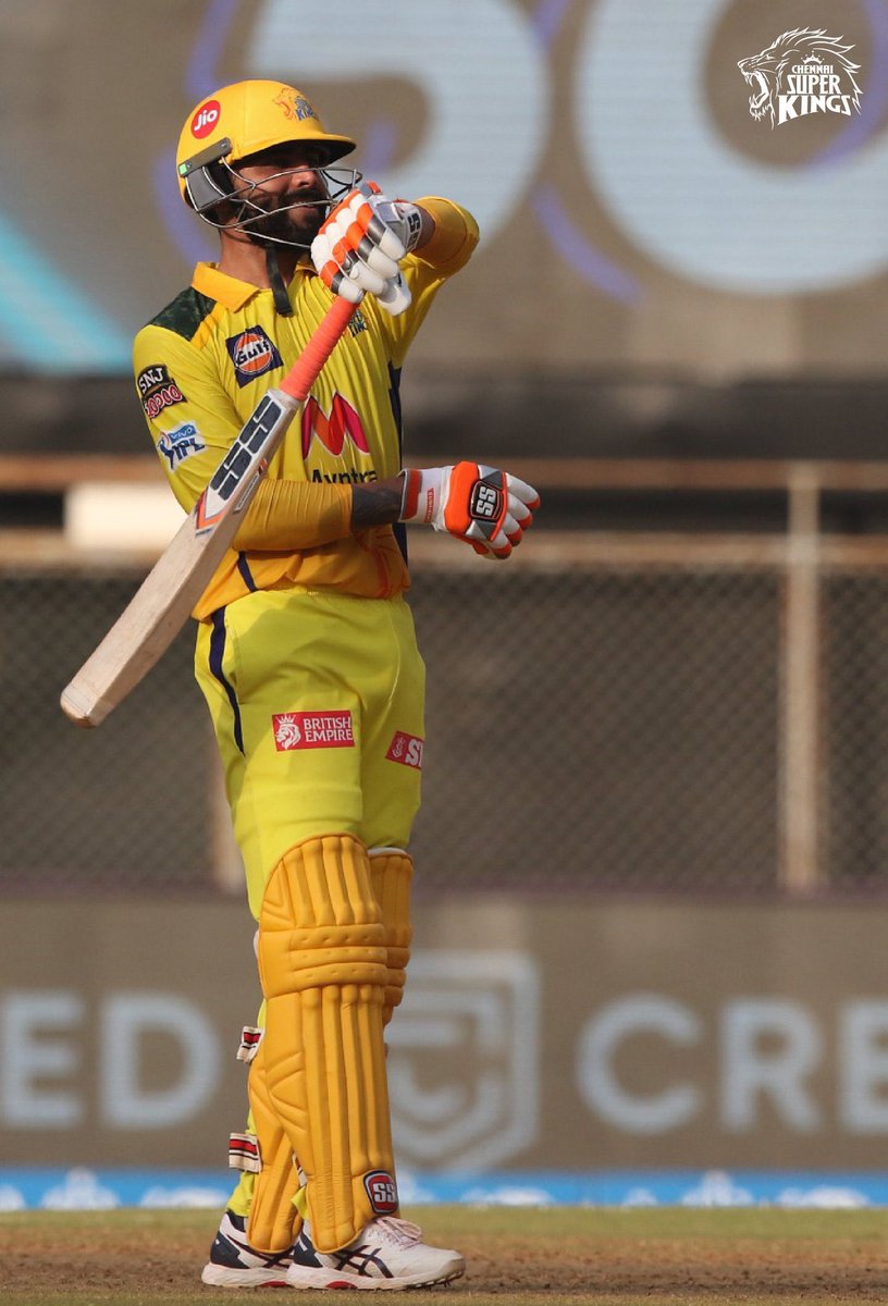 ImRaina's tweet photo. You are absolutely amazing today, you were in full form @imjadeja 👏 It feels great to be at the top of the table, way to go boys #yellove #CSKvRCB #IPL2021 💛 https://t.co/9wLpt55chB