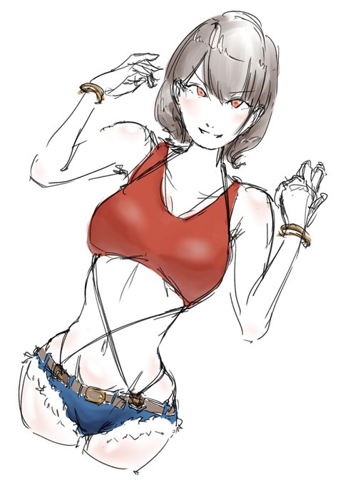 59日目 #オリジナル #イラスト #ラフ #女の子 #ギャル #お姉さん #ホットパンツ https://t.co/PL5vff5NyY 