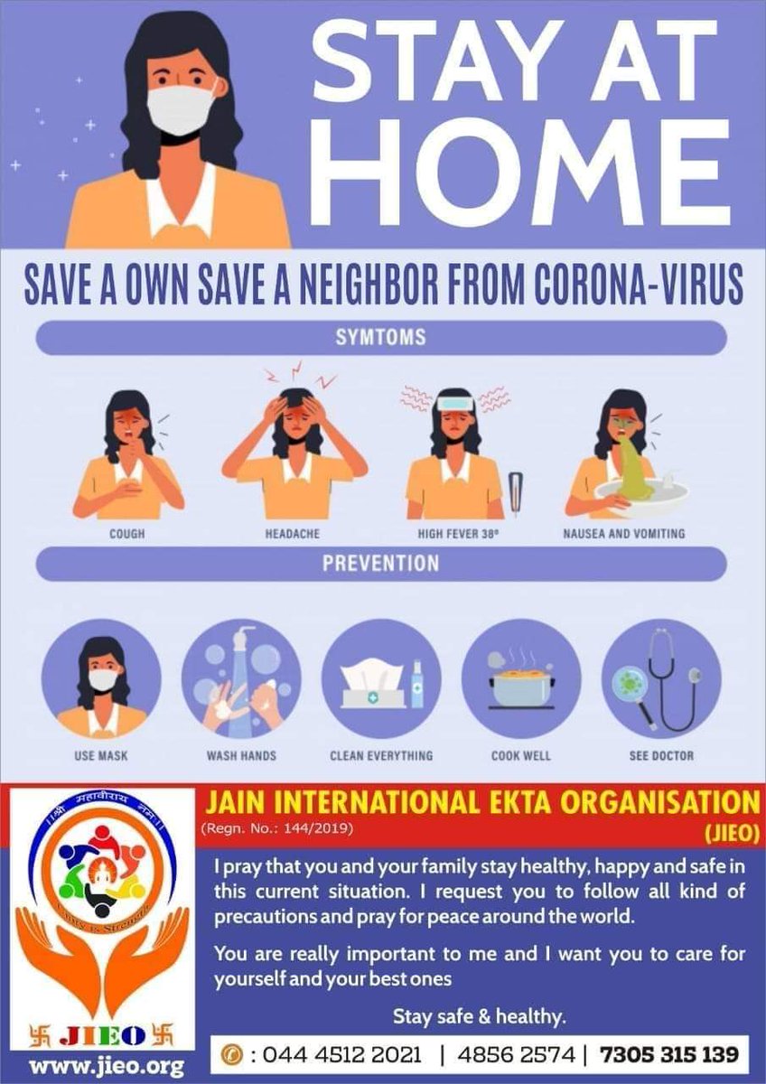 STAY AT HOME 
BE SAFE TO  SAVE YOUR  NEAR &amp; DEAR
JIEO TEAM