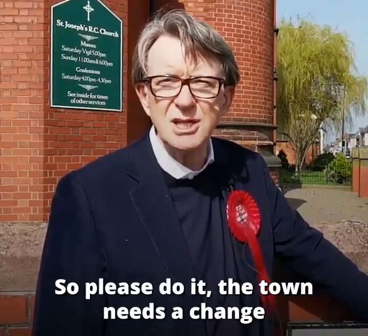 Matt Thomas on Twitter: "Peter Mandelson campaigning in Hartlepool, saying  "the town needs a change". What, a change from the 76 years of having a  Labour MP?!? https://t.co/VeVjxUFk4u" / Twitter
