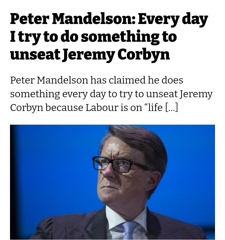 Friends of Blair don't like Humanist  @jeremycorbyn Weird,For  @UKLabour people isn't it  @AngelaRayner ?Something you always fail to mention though.Which would also be weird.If you weren't a war criminal loving bombastic joke. #MarrShow  #Labour https://inews.co.uk/news/politics/peter-mandelson-i-act-every-day-try-unseat-jeremy-corbyn-48460