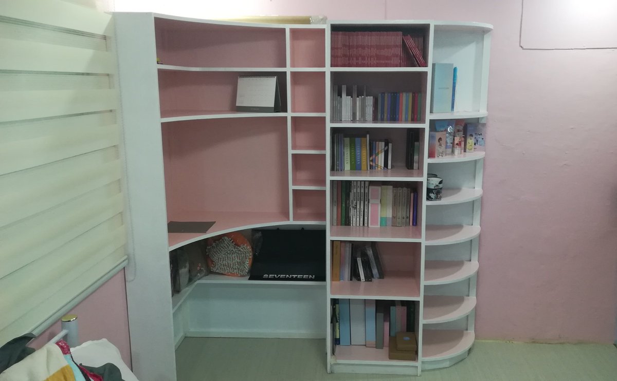 Some shelves are empty... @pledis_17 when is cb? Anyways... I didn't bought any decoration yet as I'm checking how it looks first with all albums.|  #정한 Bias|  #세븐틴