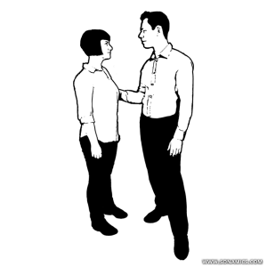 5. Feet pointing outward while standingIf the person's one feet is pointing outward while talking, subconsciously he wants to leave.