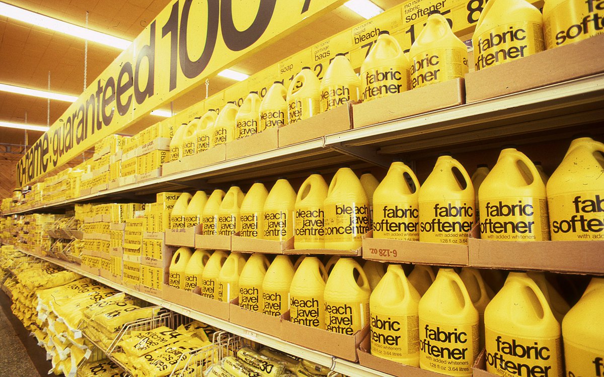 no name® / sans nom® brand., delivered by No Frills, the Loblaw #supermarket chain. Established in 1978. Brainchild of Dave Nichol, designed by Don Watt. @designmuseum #fontsunday @nonamebrands #canadiandesign