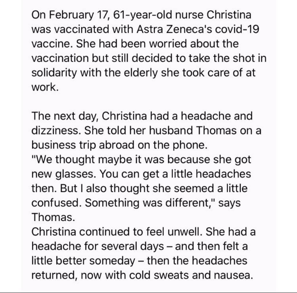Another case with tragic outcome from Sweden.