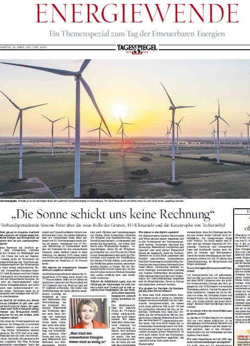 peter_simone's tweet image. Die Sonne schickt uns keine Rechnung&quot; (@franzalt). Zum #TagDerErneuerbaren hat der @Tagesspiegel gestern ein #Energiewende-Spezial gemacht und ich durfte das Titelblatt füllen. 

&quot;Man traut den #Erneuerbaren Energien immer noch zu wenig zu.&quot;