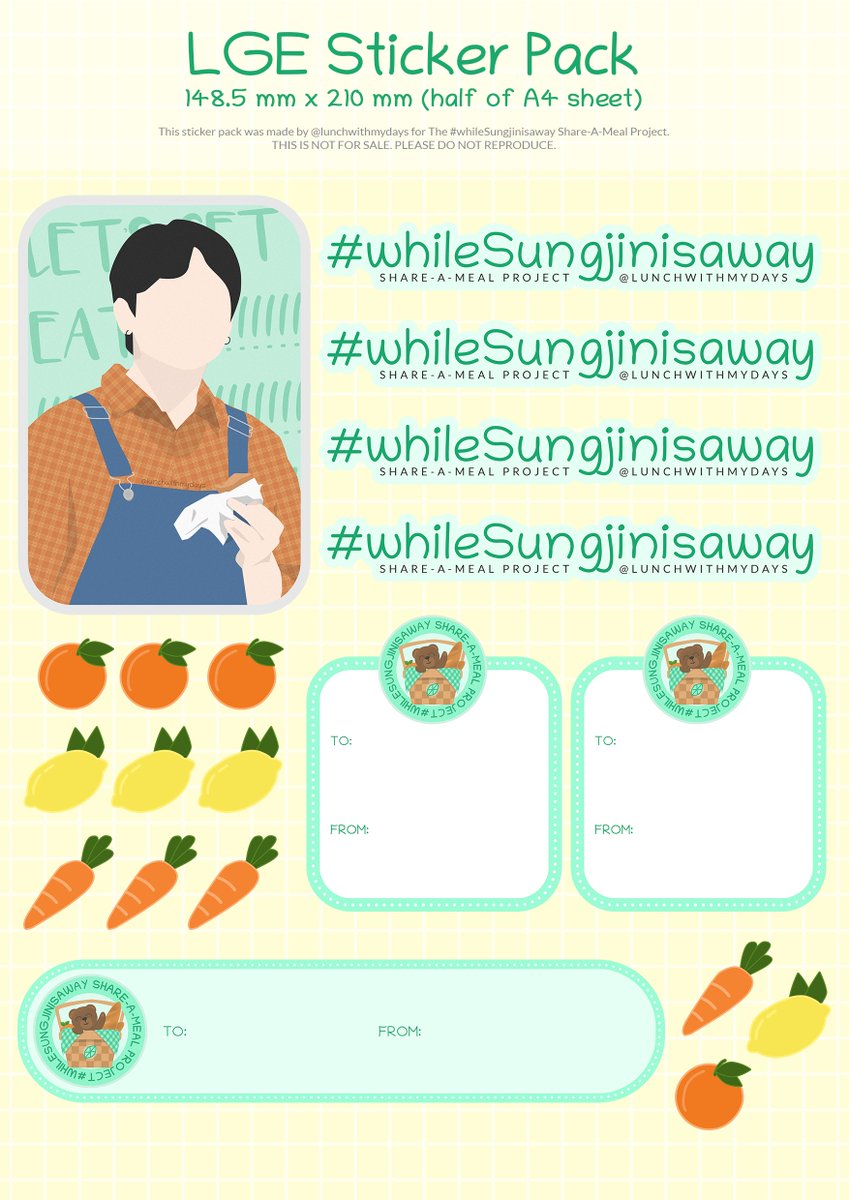  FREE PRINTABLE STICKERS 3 sets; all original designs by  @lunchwithmydaysSize: 148.5 mm x 210 mm (half of A4 sheet)Please RT if you save! See you on May 8th!For more info:  http://lunchwithmydays.carrd.co Download PDF files here:  https://drive.google.com/drive/folders/1aZCAJgB_tAJGgCZLR1IYOP9CpY069xg1?usp=sharing #whileSungjinisaway
