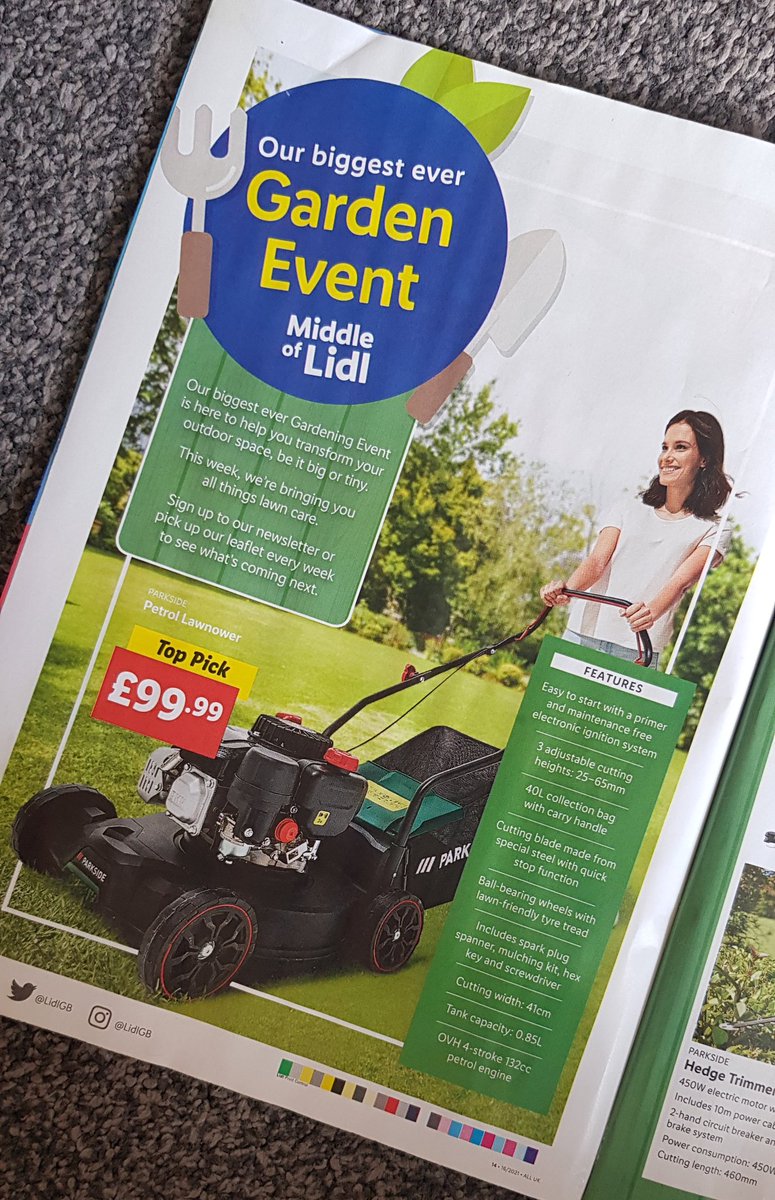 Ok <a href="/LidlGB/">@LidlGB</a> really disappointed! I waited for this great offer from your biggest garden event #middleoflidl and have physically visited 3 of your stores but none of them have had any stock of the Parkside Petrol Lawnmower! Also no one at Lidl customer services can help me! #help