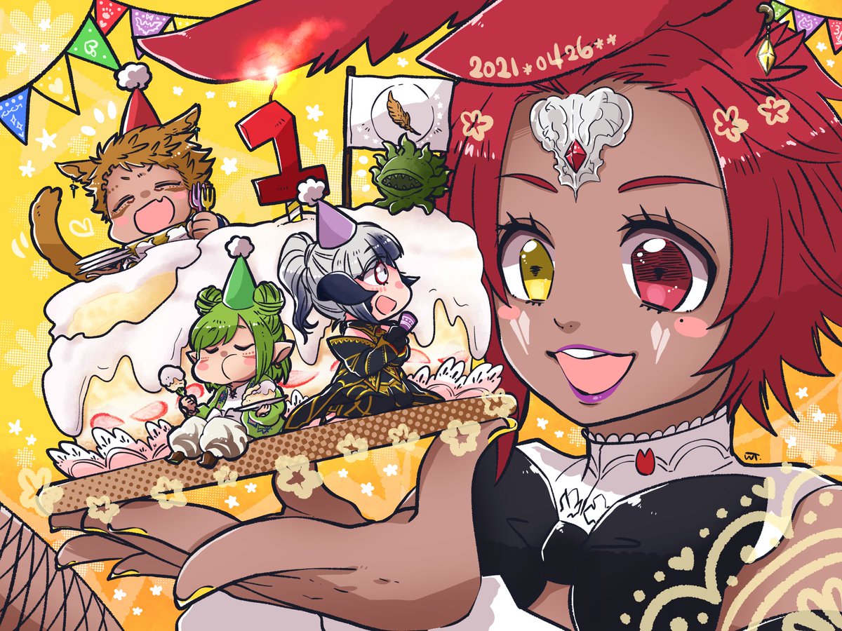 watanuki41A's tweet image. FF14を始めて1周年おめでとうございます‼部長、お米メンバーの皆さんにはいつも楽しい時間&元気をいっぱいもらってます!!これからもお身体に無理されませんよう、楽しいエオライフを💗メインやIDなどこれからの配信を楽しみにしております💕💕 #FF14 #ゆいP