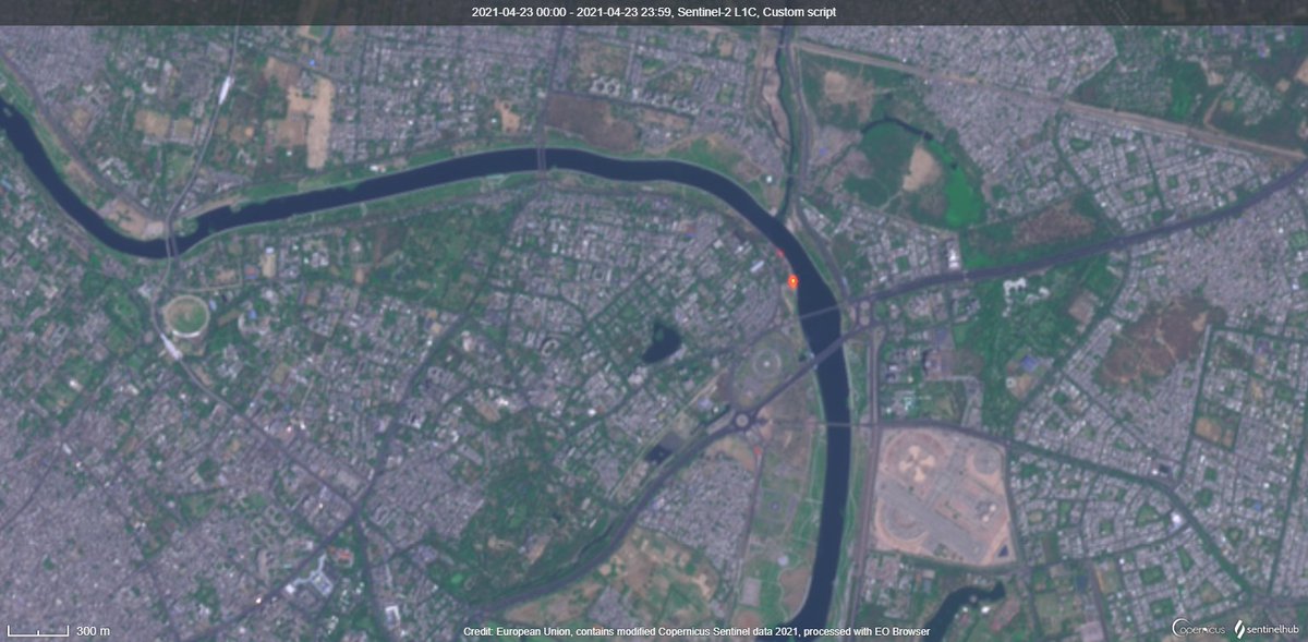 Thread:I had earlier posted that I am not confident about Covid Nos & few asked explanationAttaching satellite images where SWIR bands have picked up fire signals in crematoriums(orange colour). In most cases, this is 1st time detected or ten times intensity detected in past