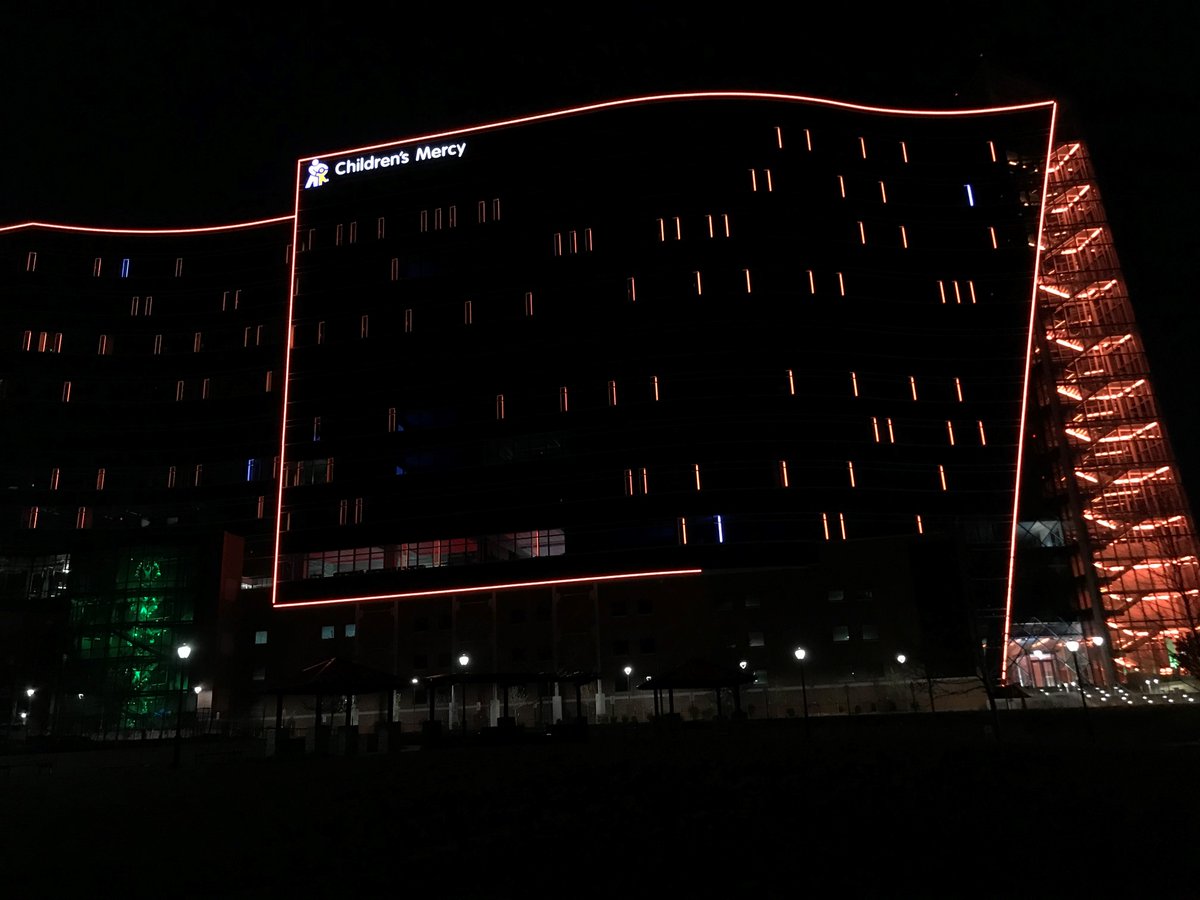 The <a href="/ResearchCM/">Children's Mercy Research Institute</a> is lit up orange to celebrate our collaboration with <a href="/Illumina/">Illumina</a> and #DNADay. Illumina's an advocate for equitable access to STEM education &amp; presenting sponsor of the CMRI Decoding Challenge for students. Learn more: childrensmercy.org/CMRIcelebration. #WhyResearchMatters