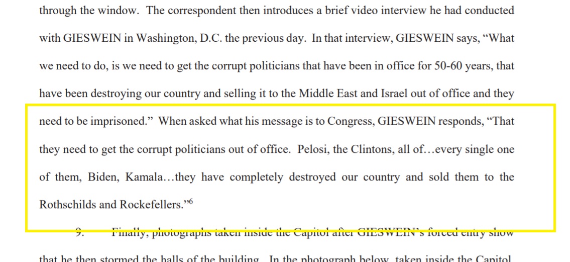 THREAD: We're reaching a new chapter in the prosecution of accused US Capitol InsurrectionistsAnd it's illustrated by the court filing Friday night from Robert Gieswein, who's accused of wearing riot gear, wielding a baseball bat on front lines & wielding Anti-Semitism too