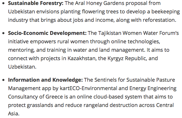 PandaAgricultur's tweet photo. Other projects winners in #TechChallengeCA to restore landscape in the Aral Sea #SustainableForestry #AgriTech #WorldBank https://t.co/IR0Ai9ovMY https://t.co/5lMFwyqROo