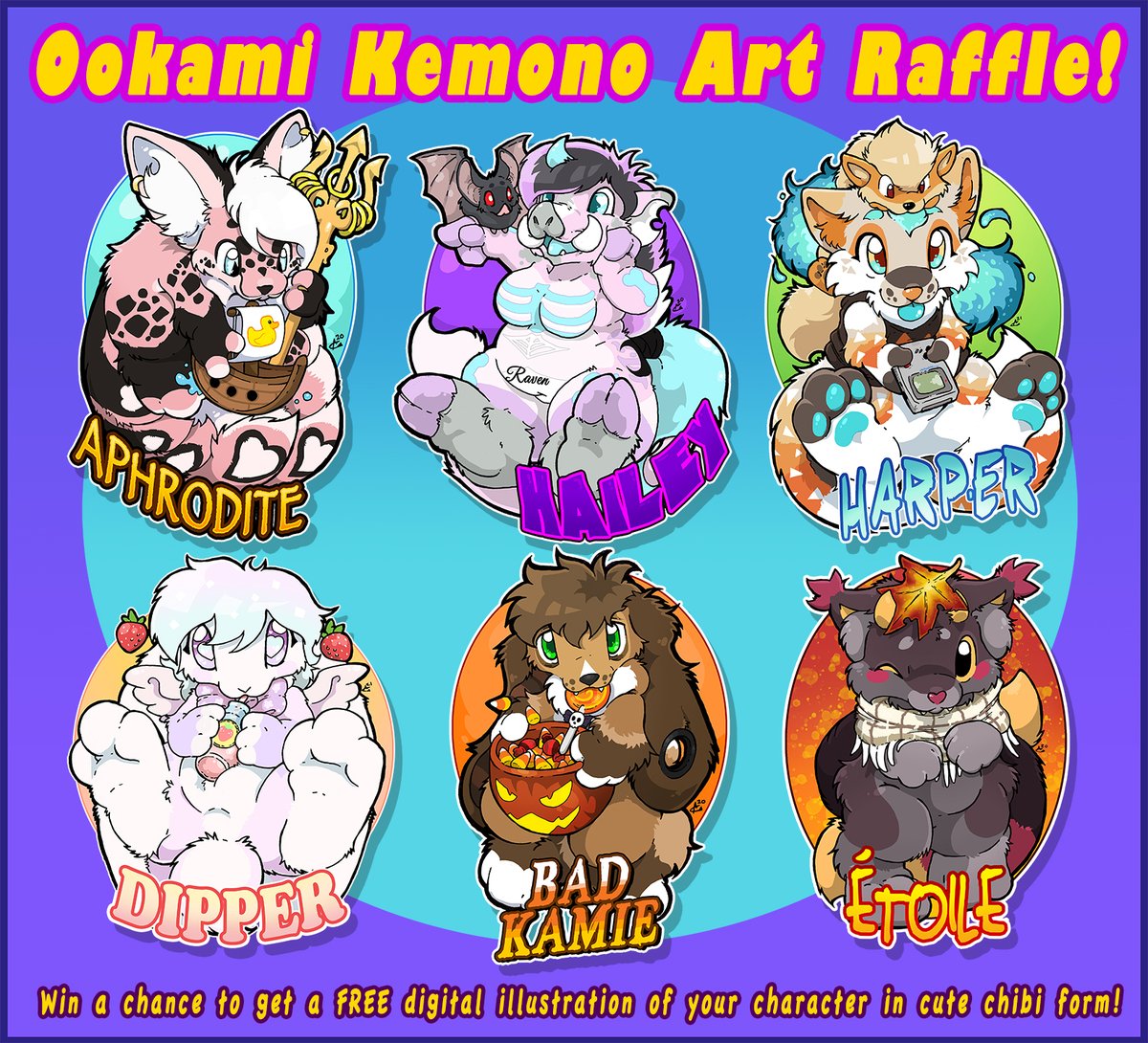 Free Digital Chibi Badge Raffle*!
2 Winners will be chosen.
( +1 every 200 new followers )
Ends May 2th, 2021.

Rules:
🌟Follow my Twitter account
🌟Like &amp; Retweet this post to enter
🌟Post your OC/Character Ref/Image
🌟Description of your character.
* Artistic freedom on badge