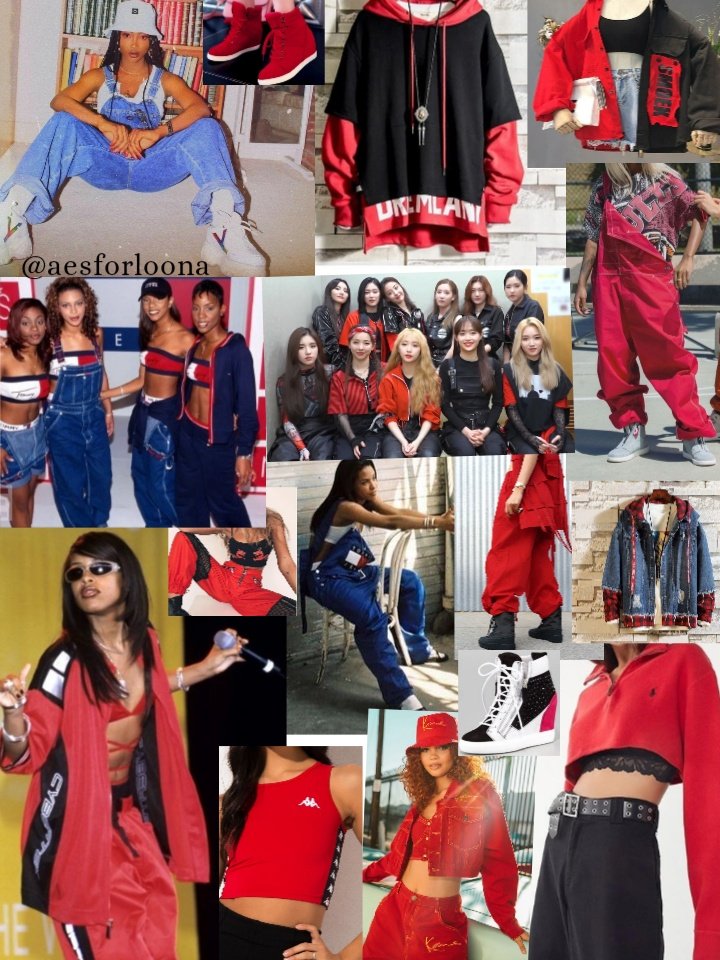 So What has an attitude, and it reminds me to the hip hop/r&b scene from the 90's and 00'sPlaying with denim, red and black, baggy clothes, bucket hats, overalls and yes, wedged sneakers© Black artists like Destiny's child, Aaliyah, TLC, etc created what we call "Y2K" now