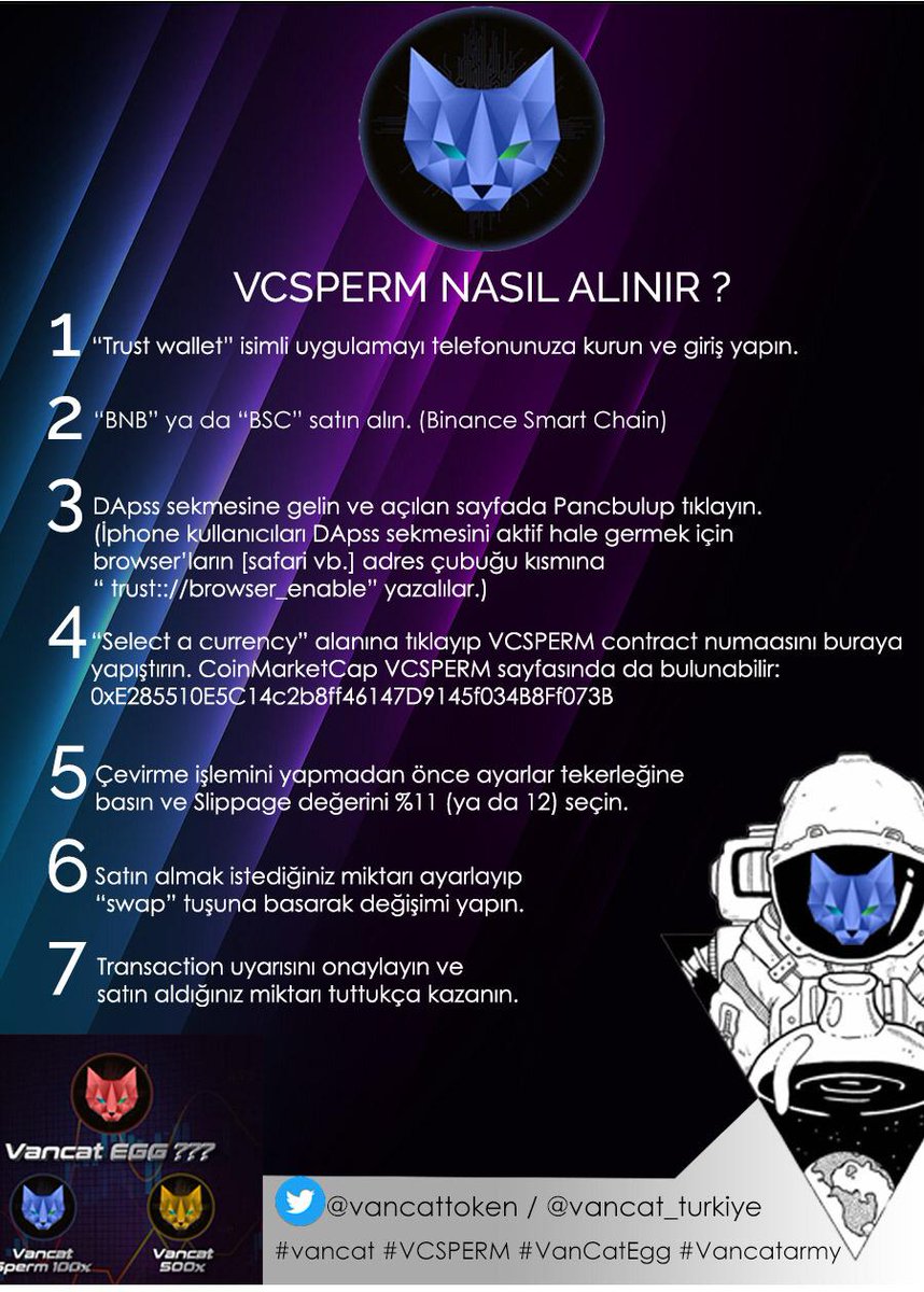 VANCATTR1's tweet photo. @gokhanozoguz İsmini Van Kedilerinden alan son zamanlarda yatırımcılarının yüzünü güldürmeye devam eden yerli ve milli olan #Vancattoken nasıl alabilirim??
#vancattokenarmy #VancatEgg #Binance https://t.co/OpgqRZm7zg